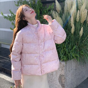 冬季长款加厚优质保暖显瘦精品新款国风印花水貂绒拼接羽绒服绒