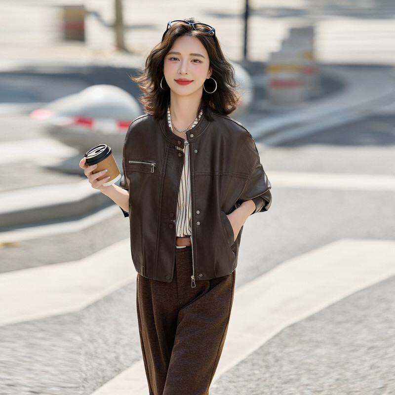 皮衣好看皮夹克新款上市2026年秋季进口优质PU皮设计感精品外套女