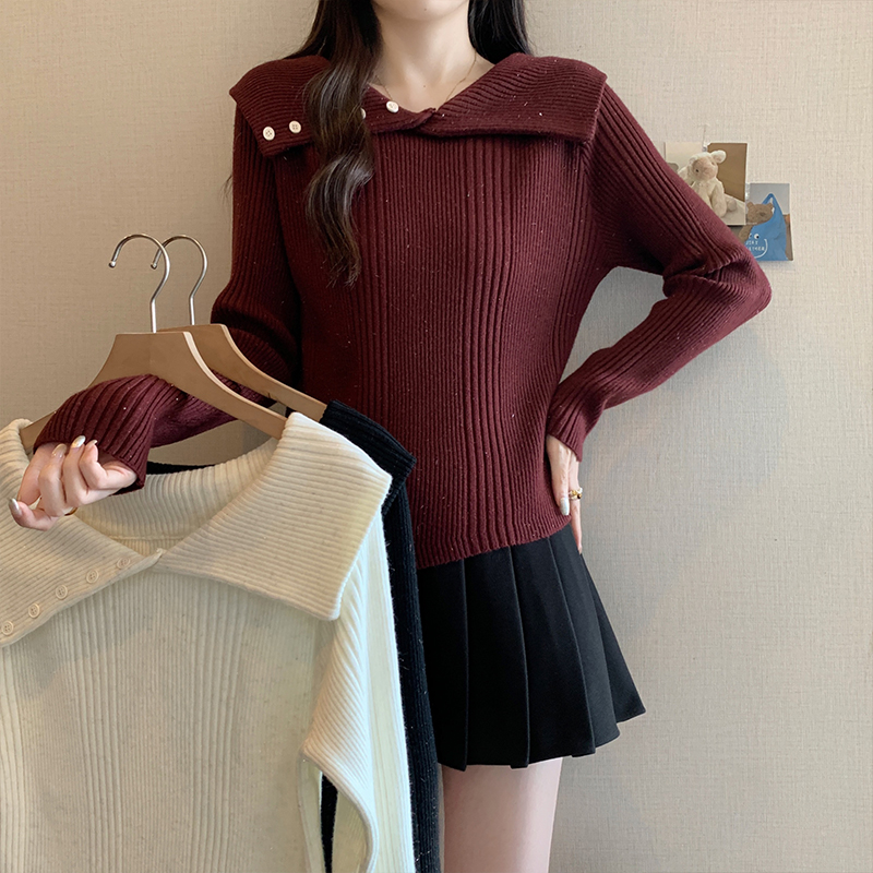 大码女装秋冬款胖mm韩版气质设计感不规则亮闪闪丝光针织毛衣