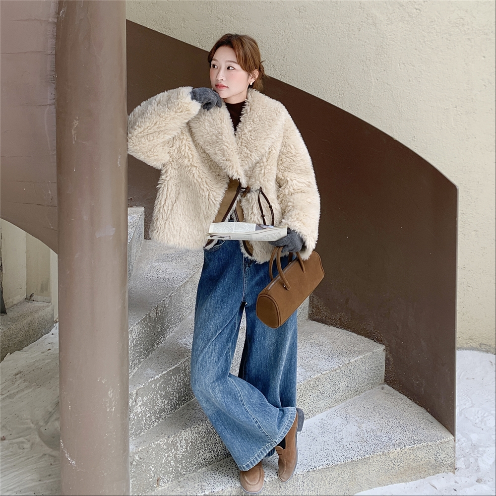 甜酷短款套冬季新款时尚加厚派克服女士气质毛毛外套女士冬季新款