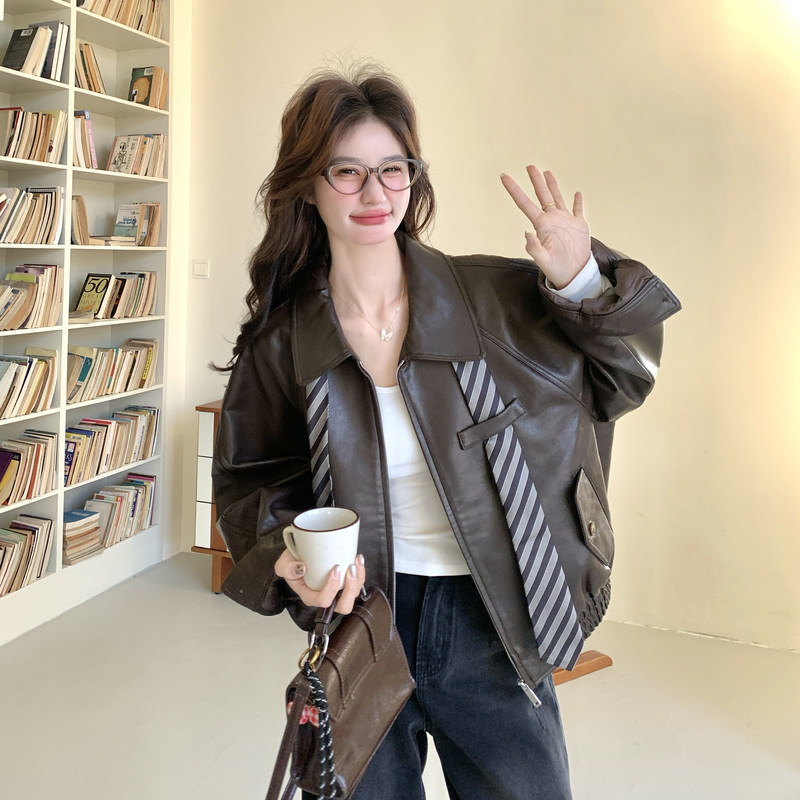 领带上衣新款上市休闲风美洋优质2026年春季修身精品女士新品外套