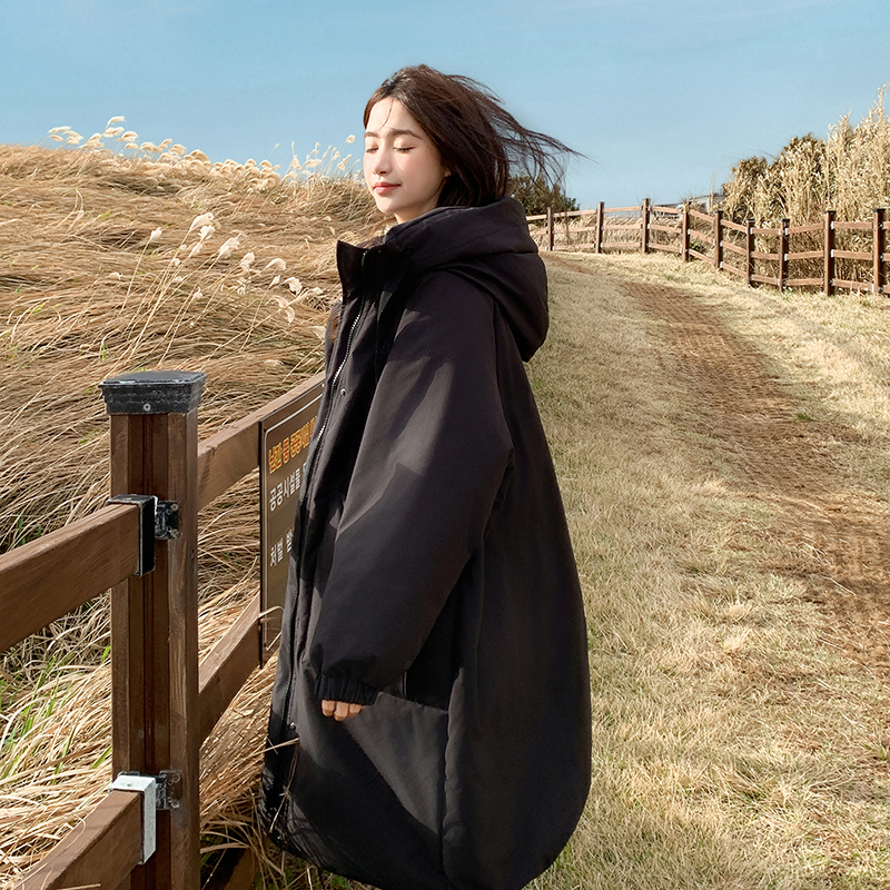 新款鹅绒派克服大翻领长款派克服外套羽绒服加厚保暖冬季防风棉服