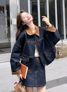 牛仔新款上市插肩袖优质无弹性精品常规甩卖外套半裙女上衣半裙