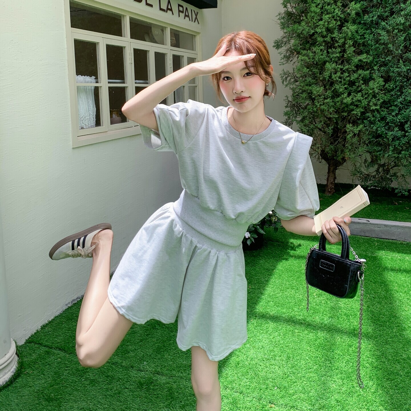 条纹上衣新款上市2026年夏季运动服优质春季纯棉卫衣裙裤两件套
