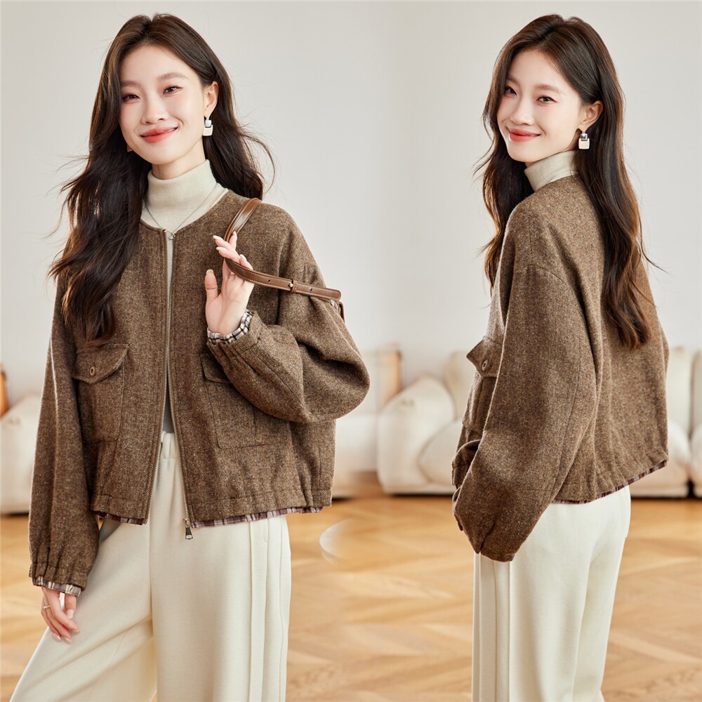 短款外套女2025秋冬季新款小个子独特超好看漂亮韩系chic毛呢夹克