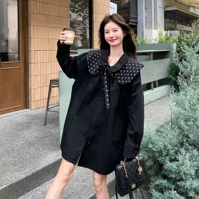 秋季立领新款上市白色优质廓形精品美洋女装派克风衣单排扣中工装