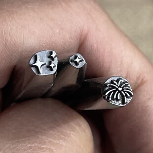 定制繁星星光烟花吉言钢印字印錾刻錾子金银手镯雕刻刀冲子模具钢