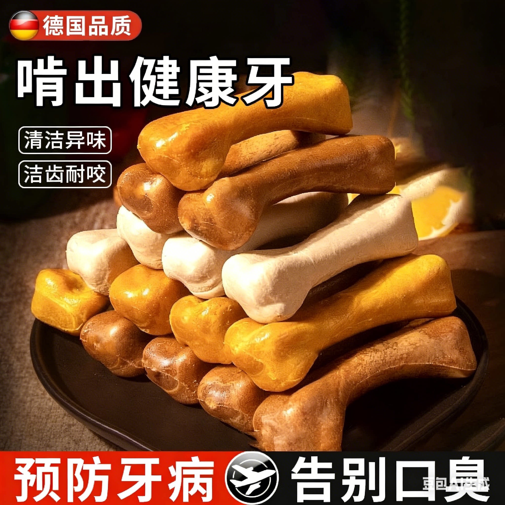 德国狗狗磨牙棒洁齿骨头小型犬换牙中大型犬训狗奖励营养耐咬零食