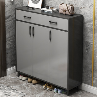 玄关小窄收纳储物柜鞋 架 柜家用过道门口靠墙一体进门新款 入户灰鞋
