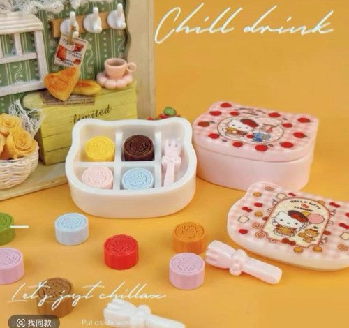 定制kt月饼礼盒仿真食玩微缩树脂配件材料摆件奶油胶