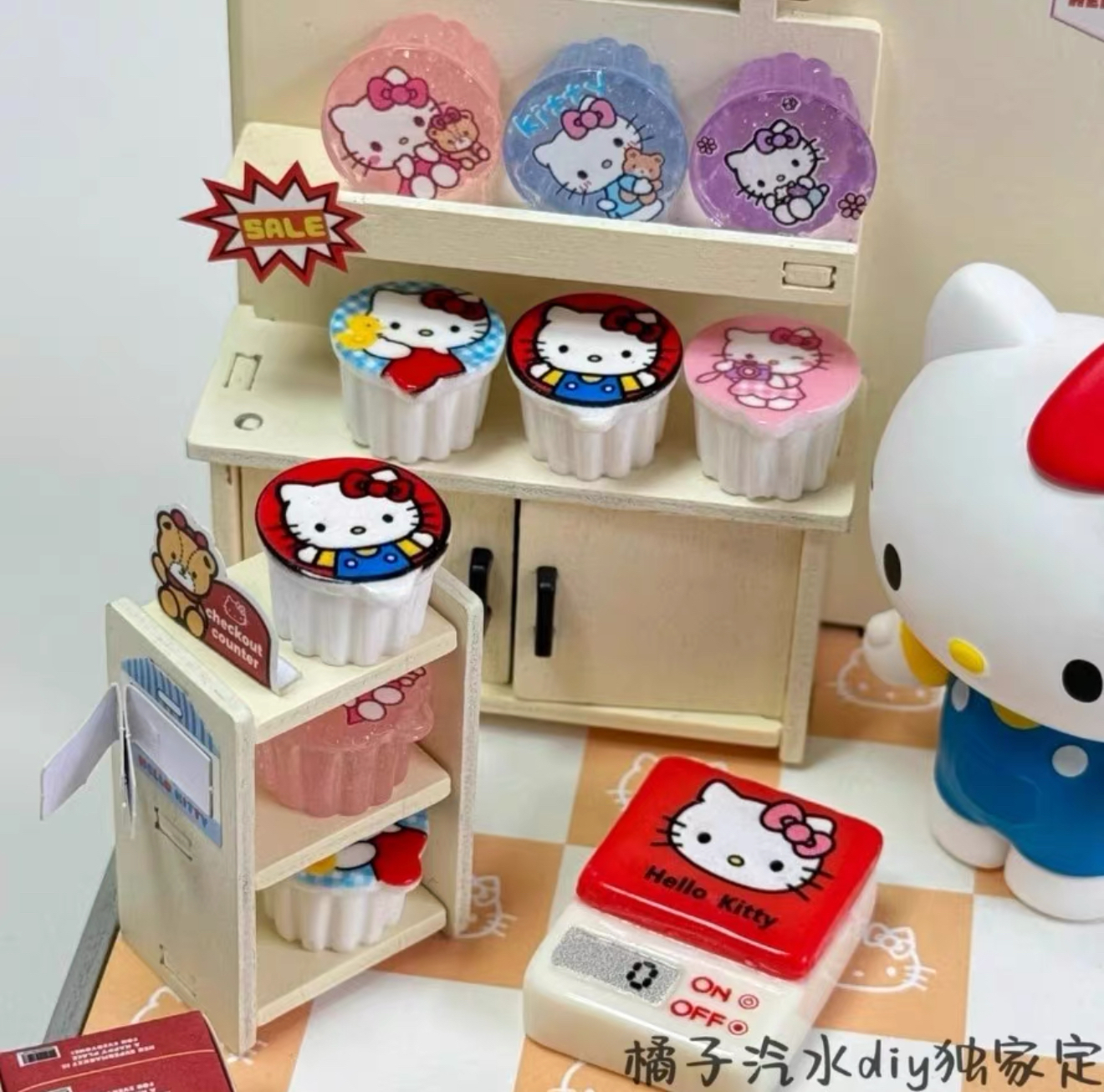 kitty奶球仿真食玩微缩树脂配件奶油胶材料摆件装饰手工场景