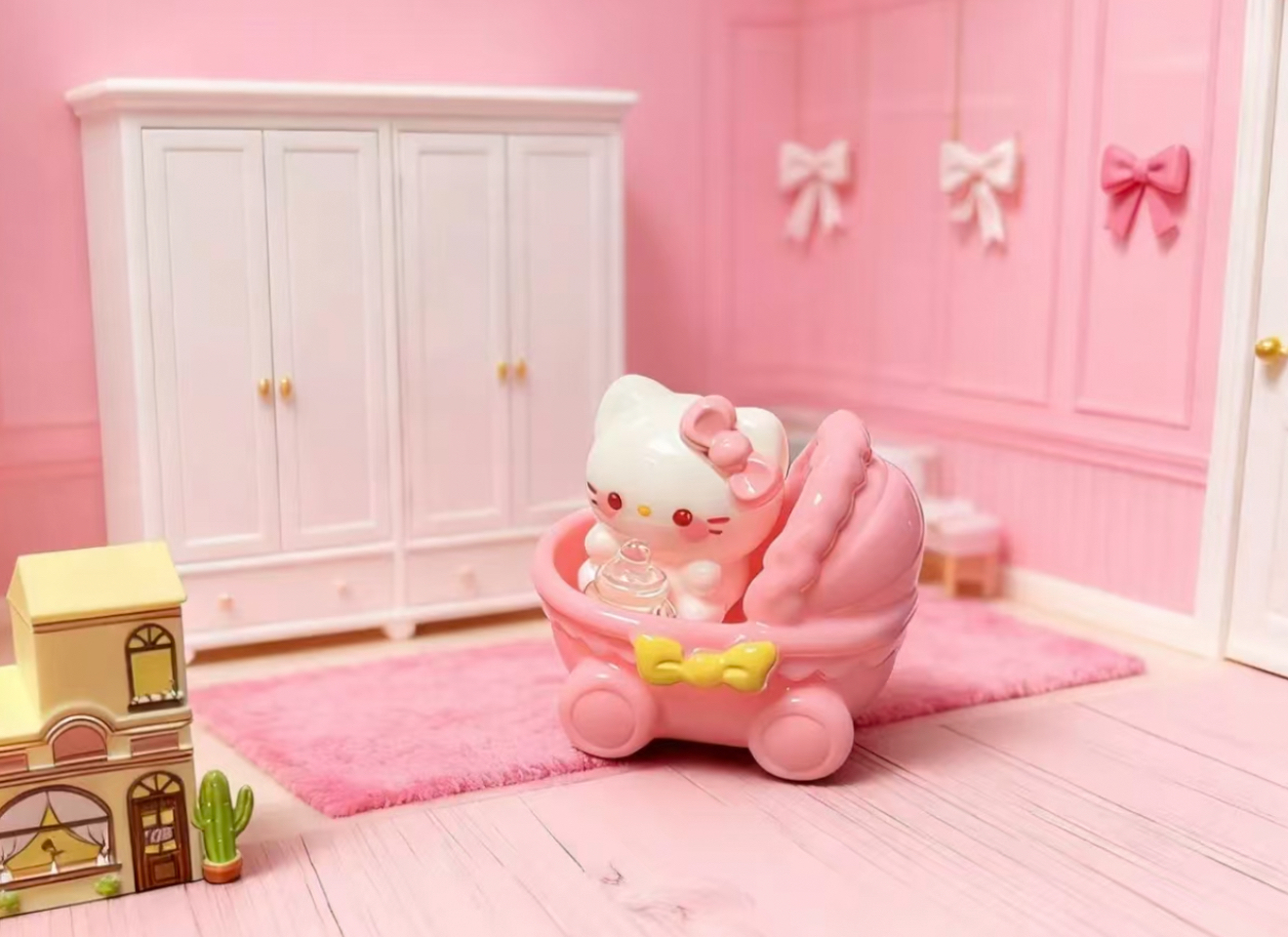 定制立体奶瓶推车kt仿真食玩微缩树脂配件材料摆件场景