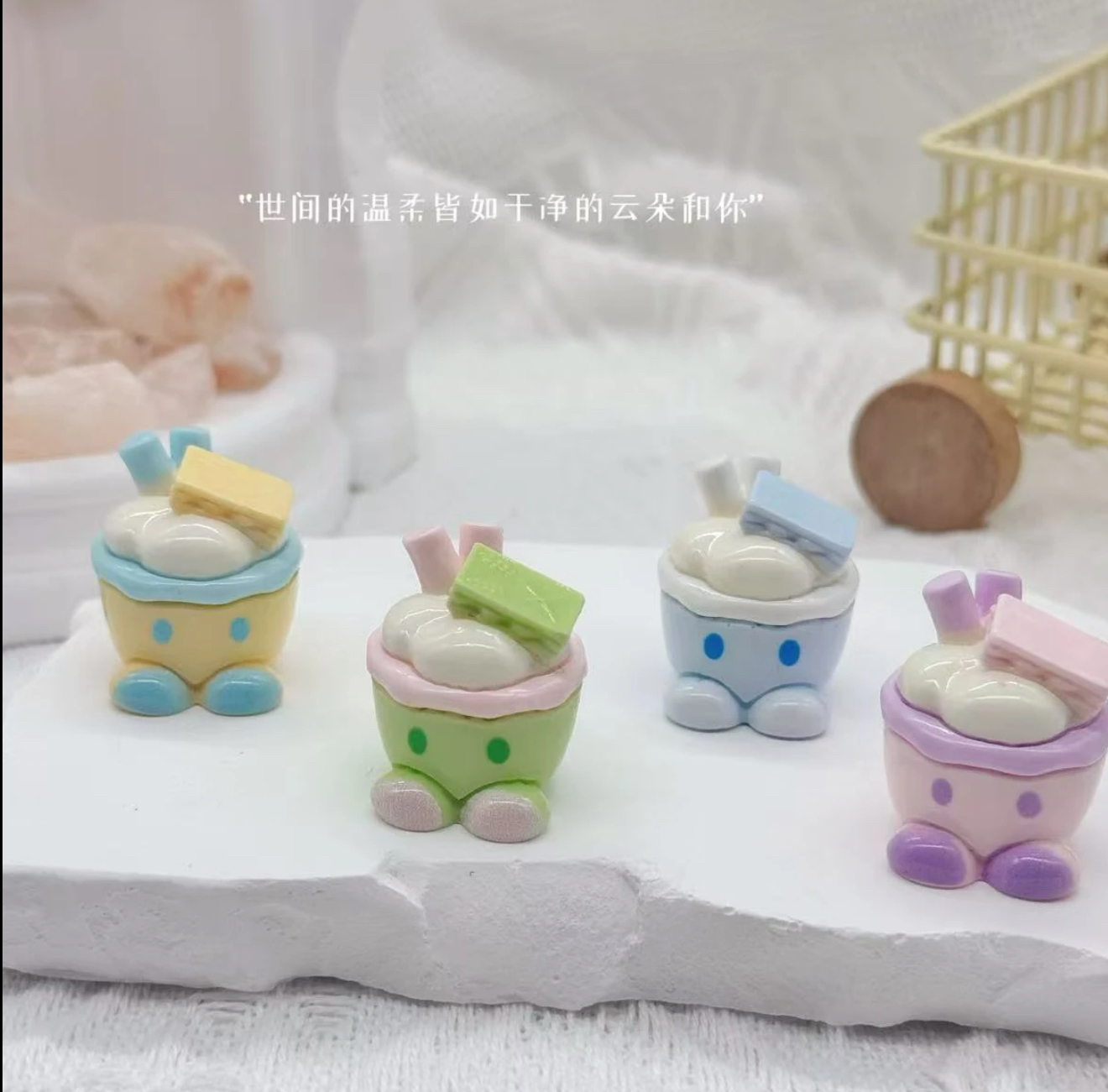 定制小雨糖豆人仿真食玩微缩树脂配件奶油胶材料摆件装饰手工场景