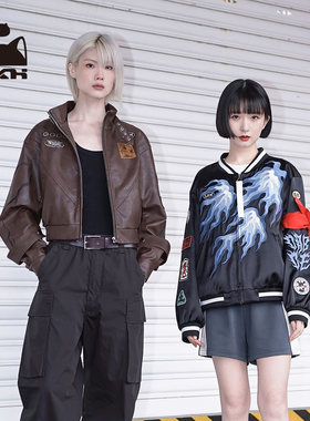 罗小黑丨鹿野哪吒潮服 棒球服夹克皮衣外套