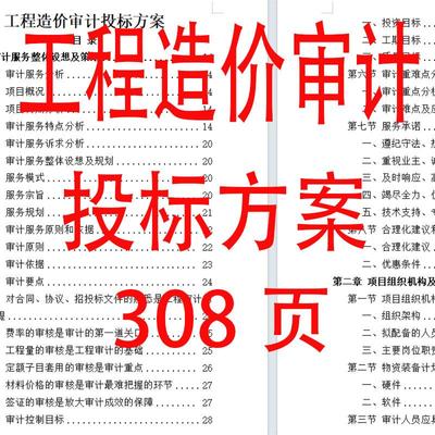 建设项目全过程造价跟踪审计投标方案工程结算审核咨询服务投标书