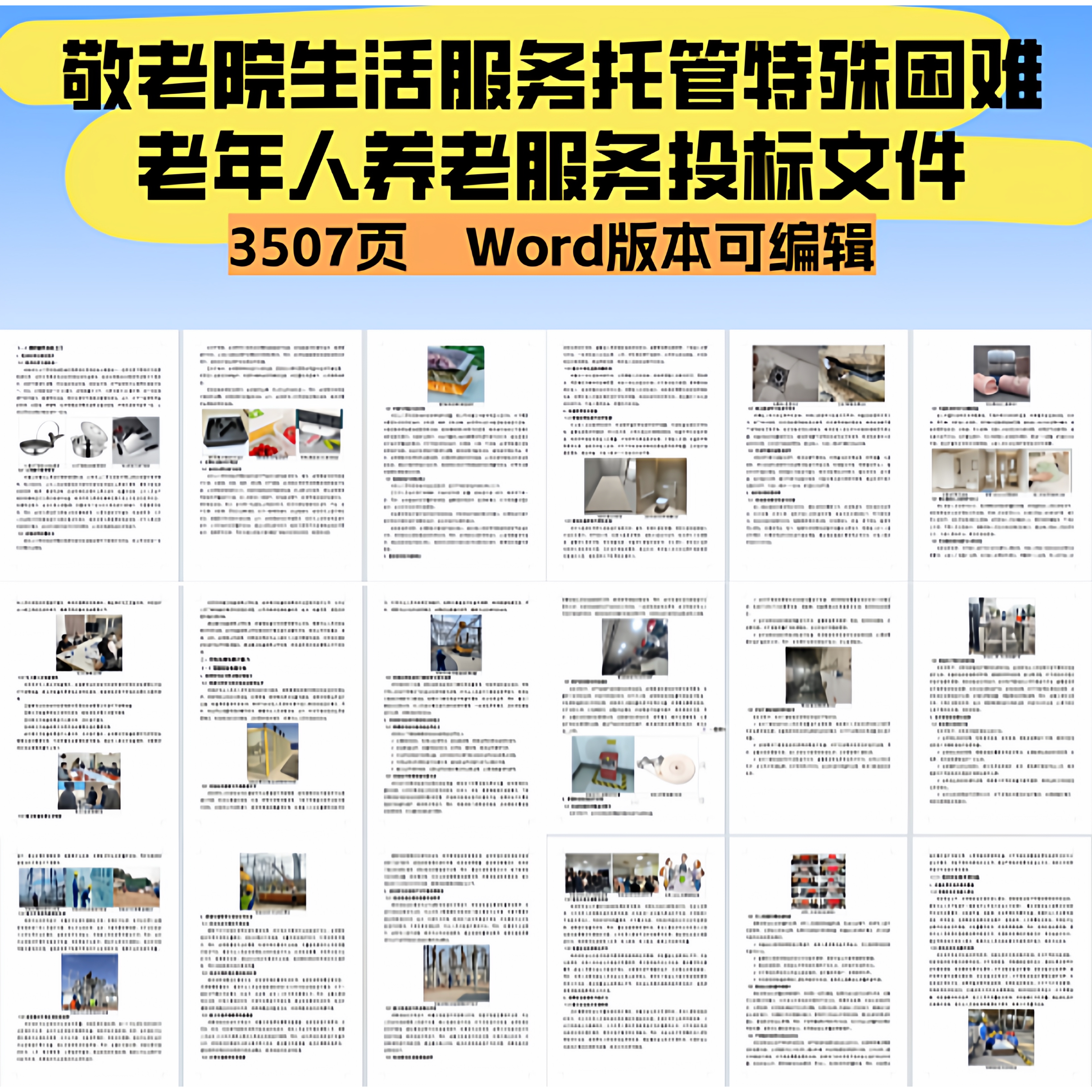 敬老院生活服务托管特殊困难老年人养老服务投标文件