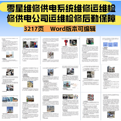 零星维修供电系统维修运维检修供电公司运维检修后勤保障项目