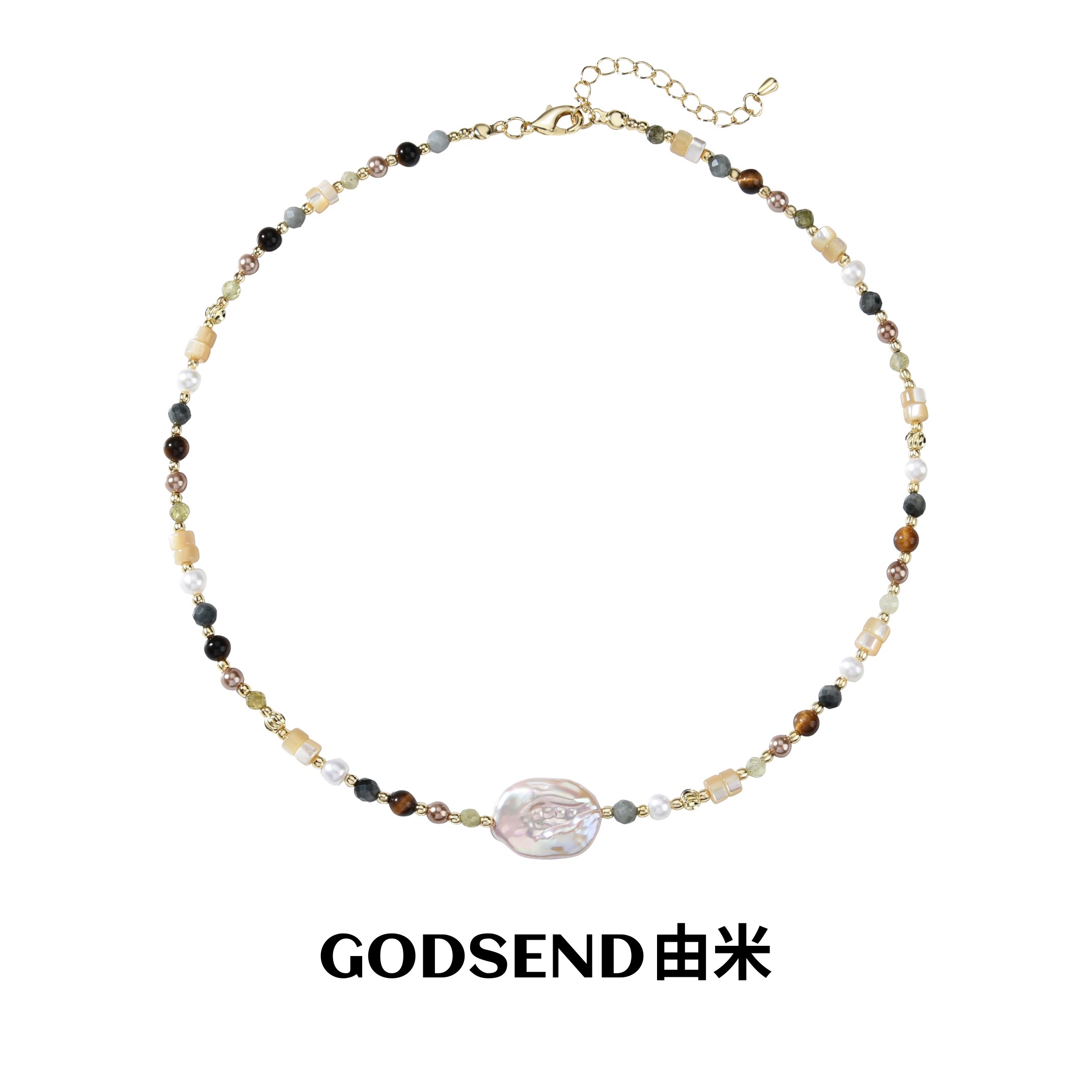 【付辛博邓佳鑫同款】Godsend由米巴洛克珍珠项链虎眼石锁骨链
