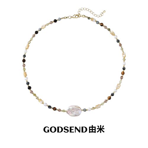 【付辛博邓佳鑫同款】Godsend由米巴洛克珍珠项链虎眼石锁骨链