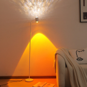 水波纹氛围落地灯客厅卧室高级感双头日落夕阳灯网红直播间背景灯