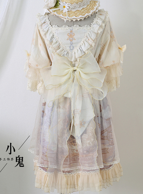 lolita腰间蝴蝶结小物洛丽塔胸针