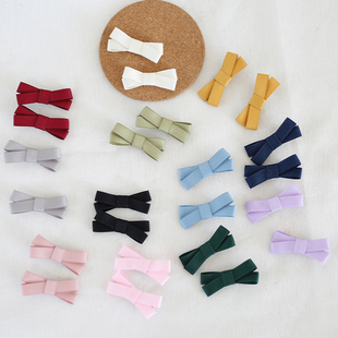 纯色迷你小蝴蝶结发夹对夹刘海夹边夹日系jk头饰少女双马尾发饰品