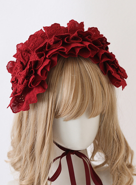 心情限定Lolita头饰doll感蝴蝶结发带KC哥特黑lo娘辣妹圆舞曲发饰