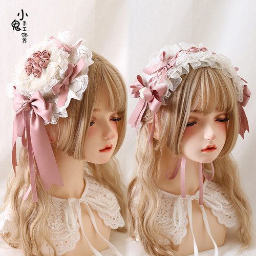 蕾丝发箍头饰花嫁礼帽蝴蝶结发带