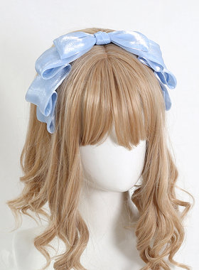 珠光百搭JK发箍日系人鱼姬日常优雅蝴蝶结头箍Lolita芙拉小姐kc