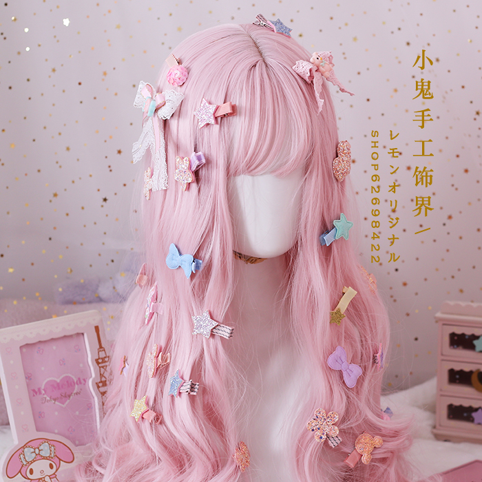 呲甜lo娘软萌妹星星形小物刘海夹
