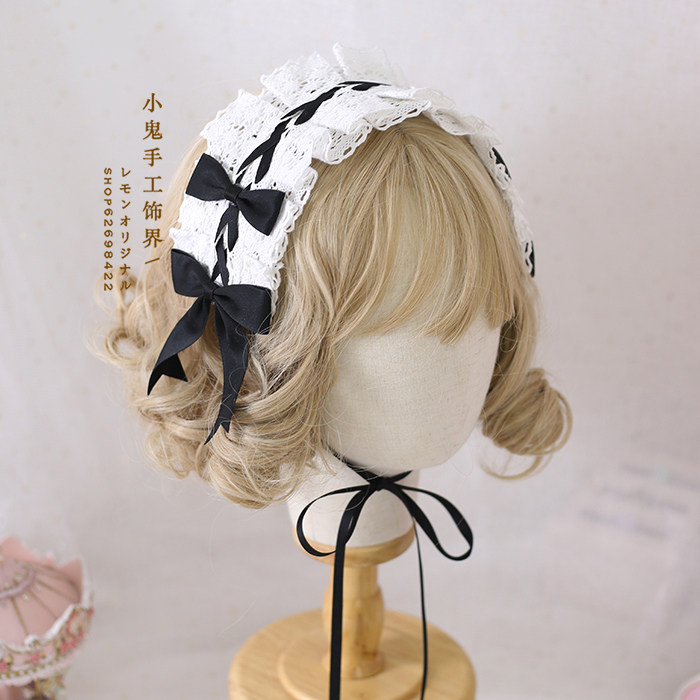 自制手作 baby发带蕾丝kc发带lolita 日常优雅蝴蝶结发带多色百搭