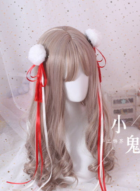 软妹长飘带发饰古装毛球古风少女