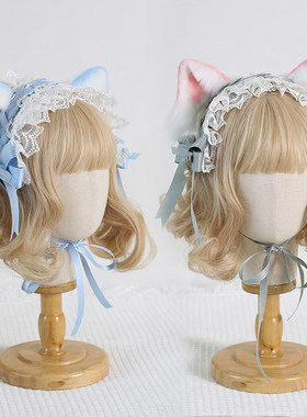 甜美lolita猫耳发带蝴蝶结发夹