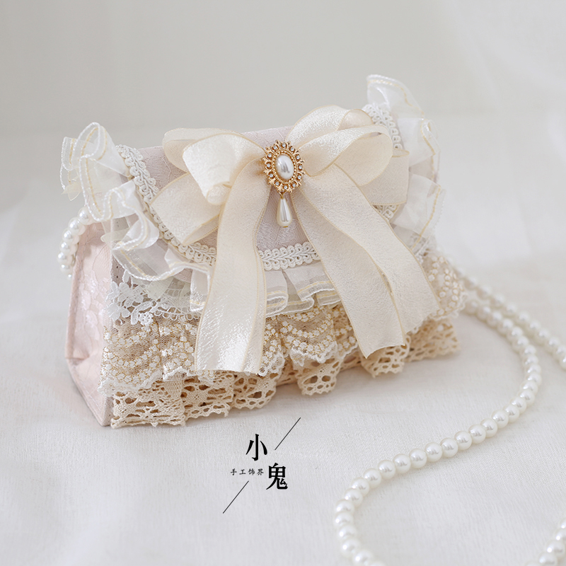 lolita温柔原创优雅珍珠手提包