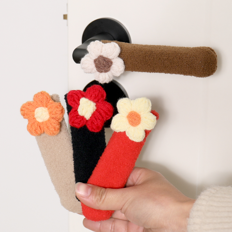 门把手保护套冬季加厚针织款单元入户门窗户拉手防磕碰卧室门锁垫