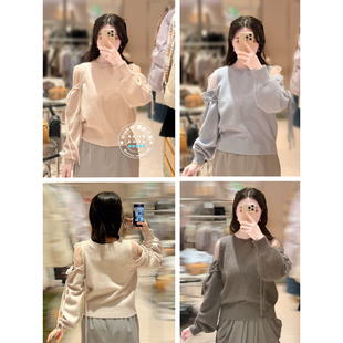 SNIDEL 国内代购 25冬 百搭透视肩系带圆领针织套头衫 SWNT255016