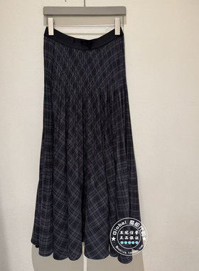 NUTS国内代购 2025冬 高腰格纹褶皱气质优雅半身裙6480619A1