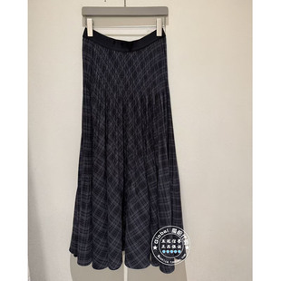 NUTS国内代购 2025冬 高腰格纹褶皱气质优雅半身裙6480619A1