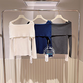 I.D国内代购 26春 纯色一字领气质优雅长袖 FRAY 针织衫 FWNT261210