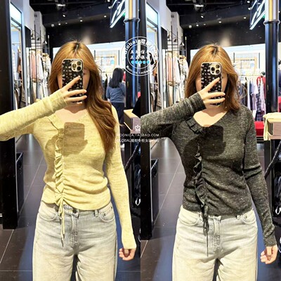 MOUSSY联名女款V领针织开衫上衣