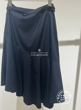 MOFAN/摩凡 国内代购 26夏 搭腰带黑色不规则半身裙 FAB326156
