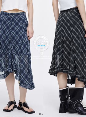 MOUSSY国内代购 25夏 斜条纹长款半身裙028JSX31-1034/ISA31-0001