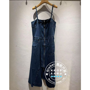 INITIAL国内代购25夏女时尚牛仔吊带连衣裙25UDNFMCDM254