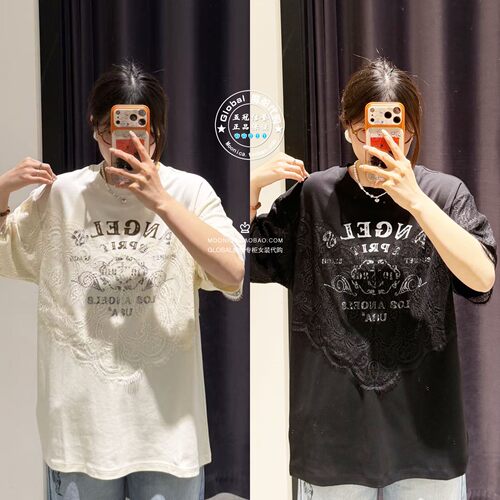 MOUSSY26春夏复古做旧短袖T恤衫