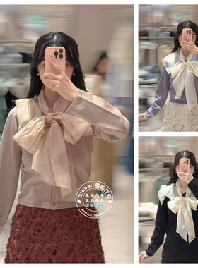 SNIDEL 国内代购 25秋冬 蝴蝶结系带长袖针织衫  SWNT255111