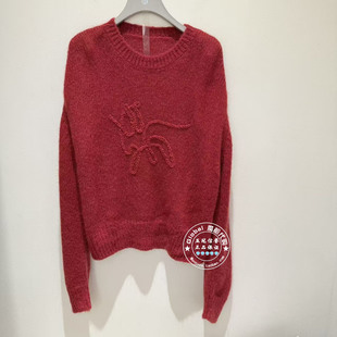 NUTS女装国内代购 25冬 纯色圆领钩花羊毛混纺针织衫6440577A1