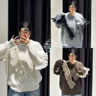 特价 MOUSSY国内代购 25冬 蕾丝设计百搭针织衫毛衣028IAA70-1041