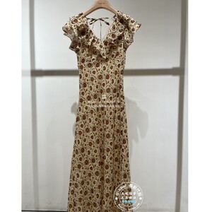 MOFAN/摩凡 国内代购 26夏 气质荷叶边V领印花连衣裙 FAL426290