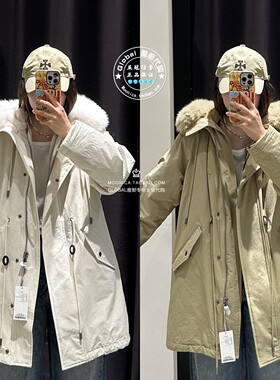 特价 MOUSSY国内代购 25冬可拆卸大毛领N3B棉服外套028IAA30-1087