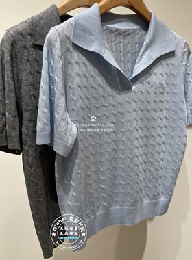 MOFAN/摩凡 国内代购 26春夏 百搭纯色翻领短袖针织衫 FBZ426258